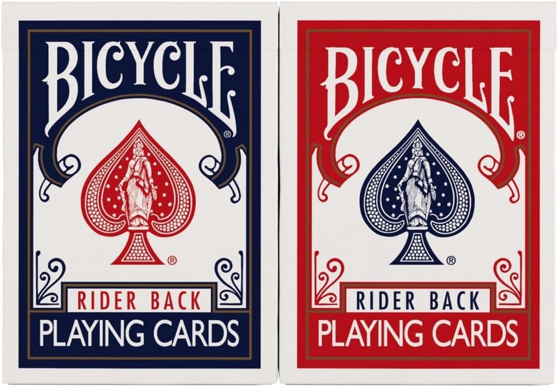 Bicycle Rider Back Playing Cards, Standard Poker Size Deck of Cards, Red & Blue (2 Pack), Classic Cards for Poker, Blackjack, Family Game Night & Card Games, Fun for All Ages - Image 2
